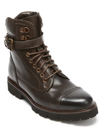 British Passport Leder-Boots in Braun