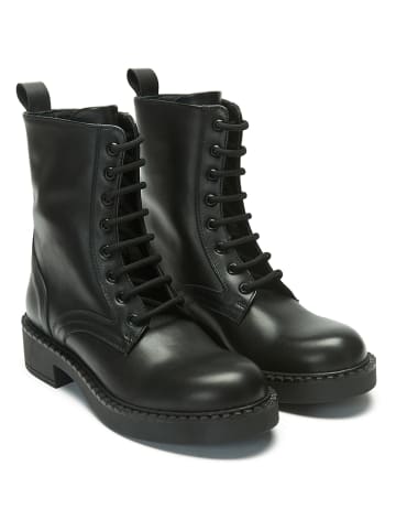 British Passport Leder-Boots in Schwarz