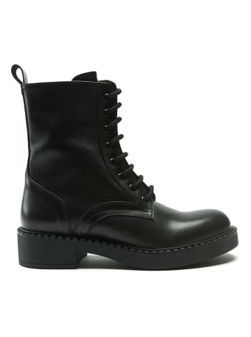British Passport Leder-Boots in Schwarz