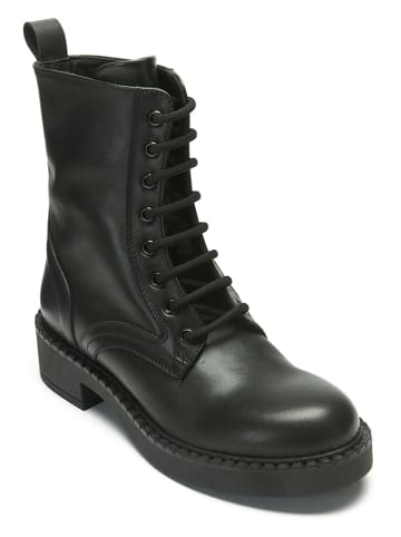 British Passport Leder-Boots in Schwarz