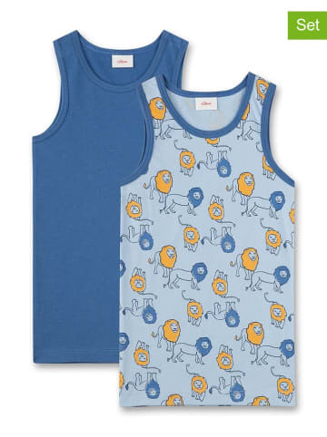 s.Oliver 2er-Set: Unterhemden in Blau