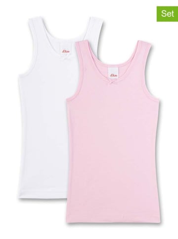 s.Oliver 2er-Set: Unterhemden in Rosa/ Weiß