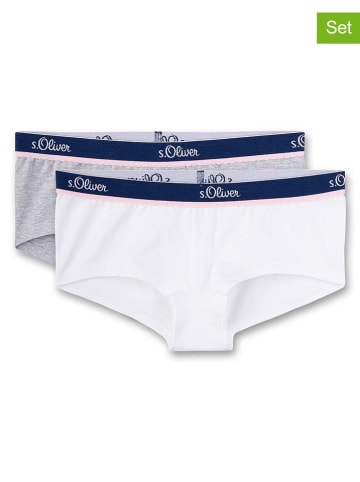 s.Oliver 2er-Set: Pantys in Weiß/ Grau