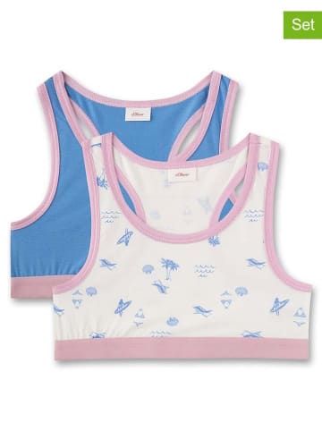 s.Oliver 2er-Set: Bustiers in Weiß/ Blau