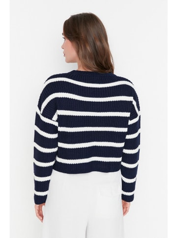 trendyol Sweter w kolorze granatowo-białym