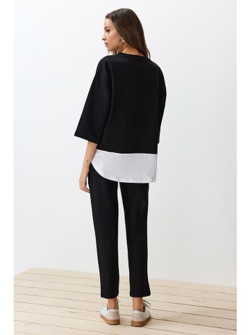 trendyol 2tlg. Outfit in Schwarz/ Weiß
