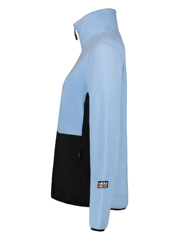 rukka Fleecepullover "Peltoniemi" in Hellblau/ Schwarz