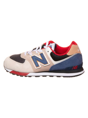 New Balance Sneakers in Beige/ Dunkelblau/ Rot