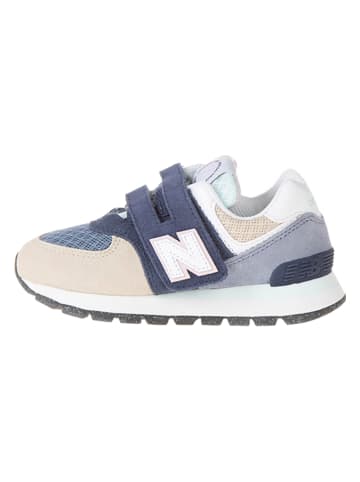 New Balance Leder-Sneakers "574" in Dunkelblau/ Beige
