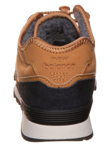New Balance Leder-Sneakers "574" in Hellbraun/ Schwarz
