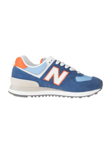 New Balance Leder-Sneakers in Blau/ Beige/ Orange