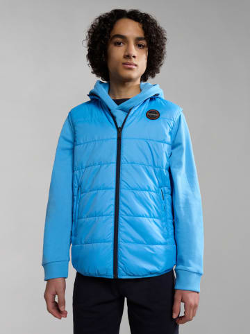 Napapijri Omkeerbare doorgestikte bodywarmer lichtblauw/donkerblauw
