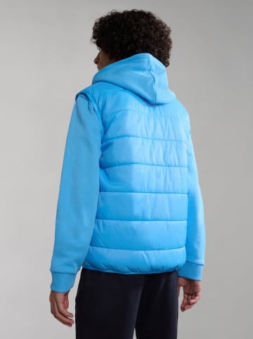 Napapijri Omkeerbare doorgestikte bodywarmer lichtblauw/donkerblauw