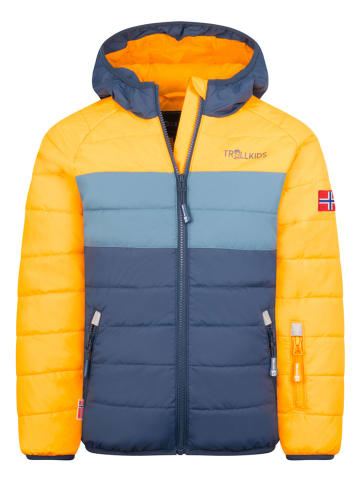 Trollkids Kurtka narciarska "Hafjell XT" w kolorze niebiesko-żółtym