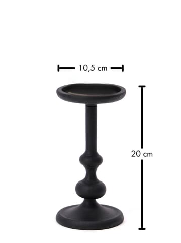 FYNCH-HATTON Kerzenständer "Kobe" in Schwarz - (H)20 x Ø 10,5 cm