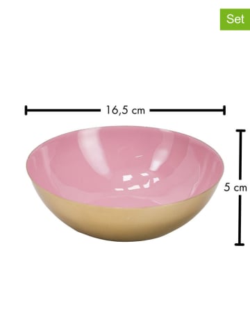FYNCH-HATTON 2er-Set: Dekoschalen "Naledi" in Rosa/ Gold - Ø 16,5 cm