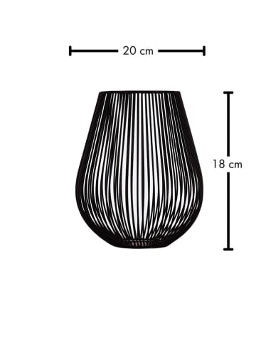 FYNCH-HATTON Windlicht "Marataba" in Schwarz - (H)20x Ø 18 cm