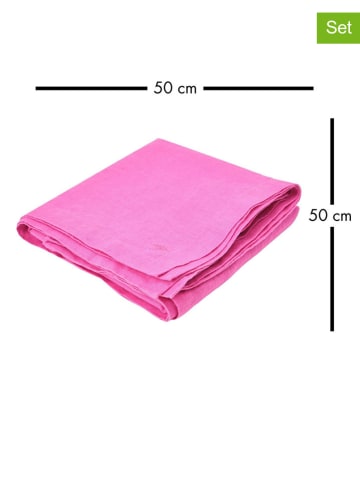 FYNCH-HATTON 4er-Set: Servietten "Sandibe" in Pink - (L)50 x (B)50 cm