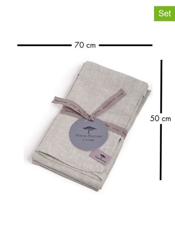 FYNCH-HATTON 2er-Set: Küchenhandtücher "Knysna" in Taupe - (L)70 x (B)50 cm