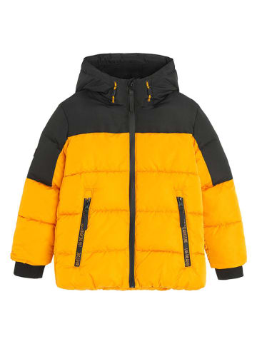 COOL CLUB Winterjas zwart/mosterdgeel