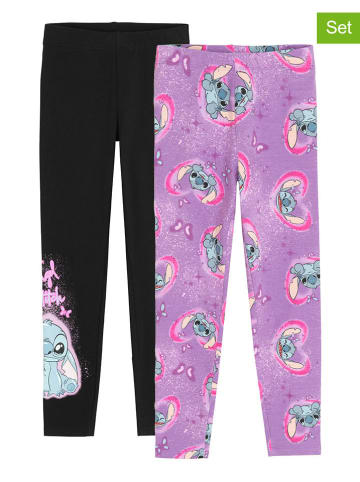 COOL CLUB 2er-Set: Leggings in Schwarz/ Lila
