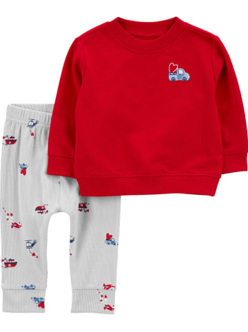 carter's 2-delige outfit rood/grijs