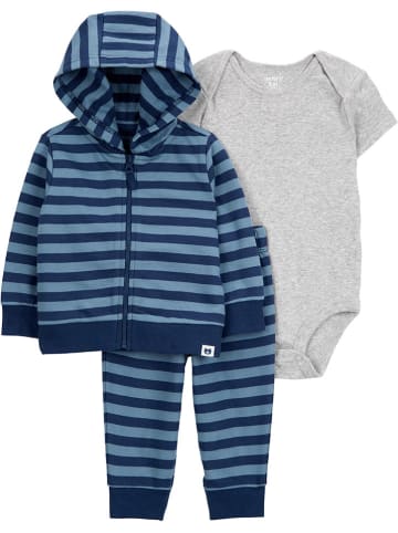 carter's 3-delige outfit blauw/grijs