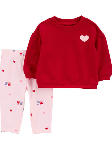 carter's 2tlg. Outfit in Rot/ Rosa