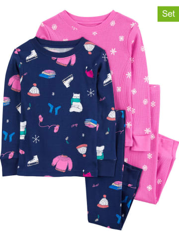 carter's 2er-Set: Pyjamas in Dunkelblau/ Rosa