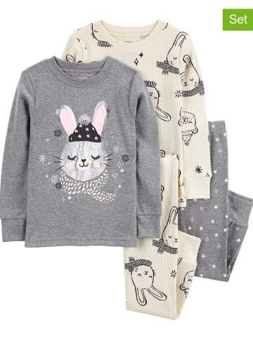 carter's 2er-Set: Pyjamas in Creme/ Grau