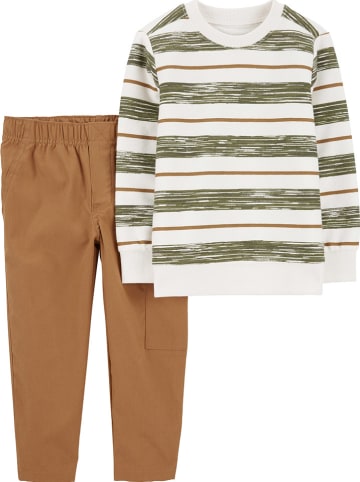 carter's 2-delige outfit wit/lichtbruin