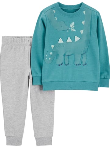 carter's 2-delige outfit turquoise/grijs