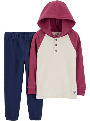 carter's 2tlg. Outfit in Lila/ Creme/ Dunkelblau