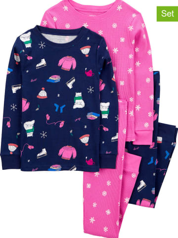 carter's 2er-Set: Pyjamas in Rosa/ Dunkelblau