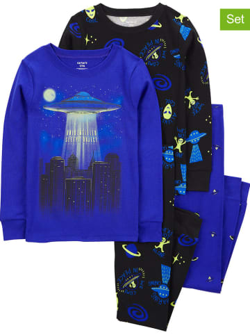 carter's 2er-Set: Pyjamas in Blau/ Schwarz