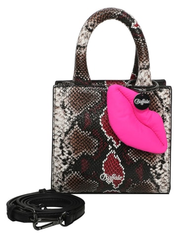 Buffalo Henkeltasche in Schwarz/ Creme - (B)16 x (H)17 x (T)9 cm