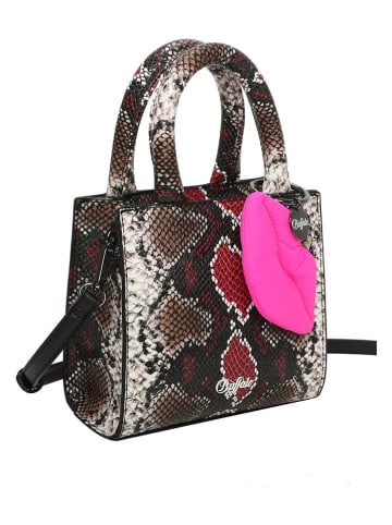 Buffalo Henkeltasche in Schwarz/ Creme - (B)16 x (H)17 x (T)9 cm