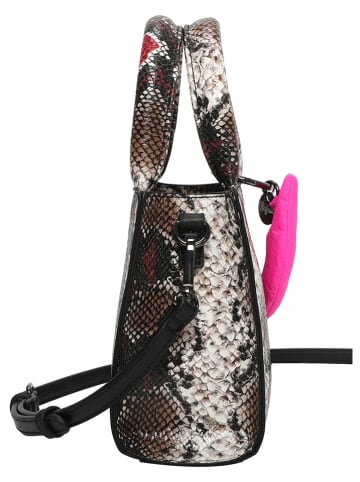 Buffalo Henkeltasche in Schwarz/ Creme - (B)16 x (H)17 x (T)9 cm