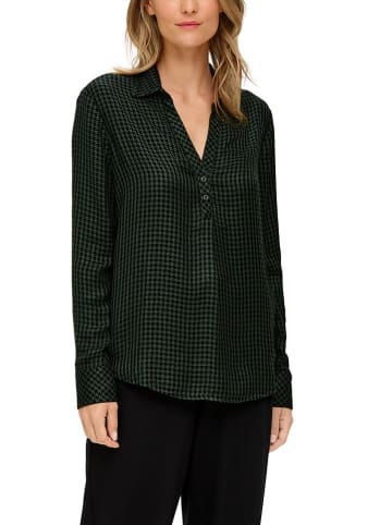 s.Oliver Bluse in Schwarz/Grün