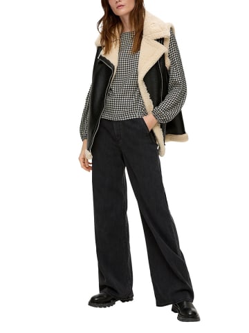 s.Oliver Bluse in Schwarz/ Weiß