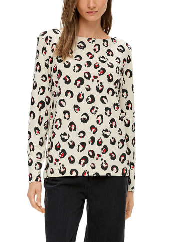 s.Oliver Longsleeve crème/zwart/rood