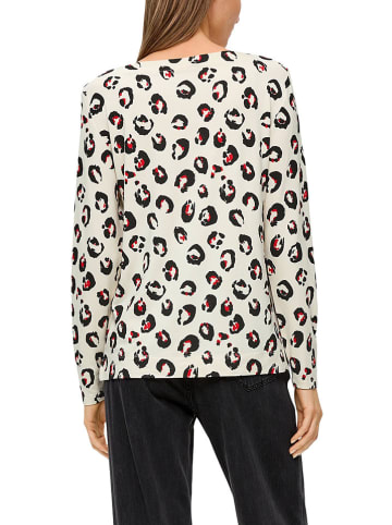 s.Oliver Longsleeve in Creme/ Schwarz/ Rot