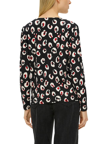 s.Oliver Koszulka w kolorze czarno-czerwono-kremowym