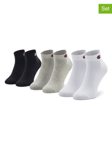 Champion 3er-Set: Socken in Khaki/ Schwarz/ Weiß