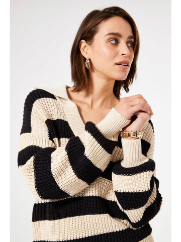 Garcia Pullover in Beige/ Schwarz