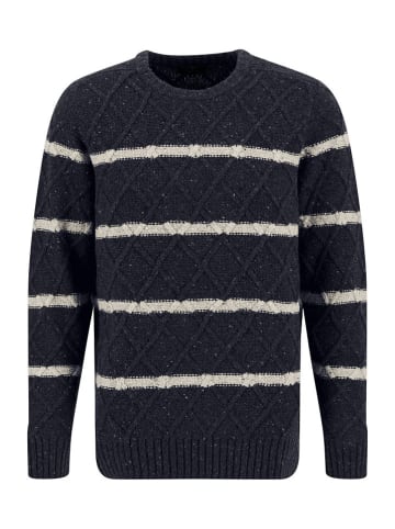 FYNCH-HATTON Pullover in Dunkelblau/ Creme