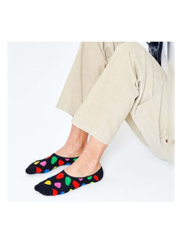 Happy Socks Skarpety-stopki "Apple" w kolorze czarnym ze wzorem