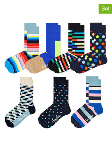 Happy Socks 7er-Set: Socken "New Classic" in Blau/ Bunt