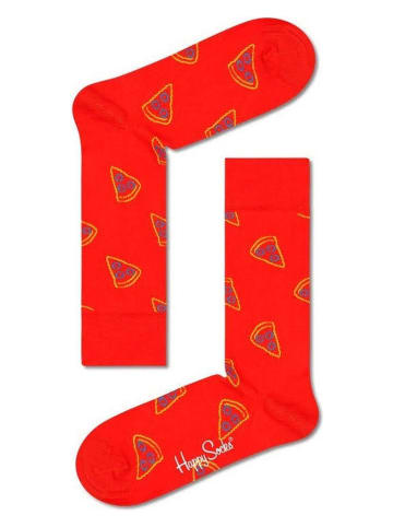 Happy Socks 2-delige set: sokken "Pizza" rood/zwart/geel