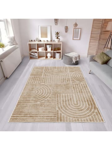 CARPET DIEM Kurzflor-Teppich in Beige/ Hellbraun